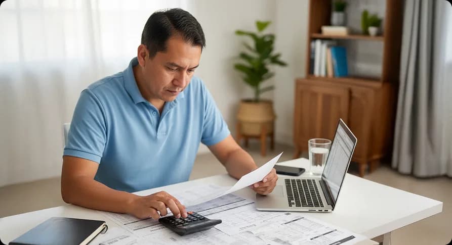 Persona revisando información financiera