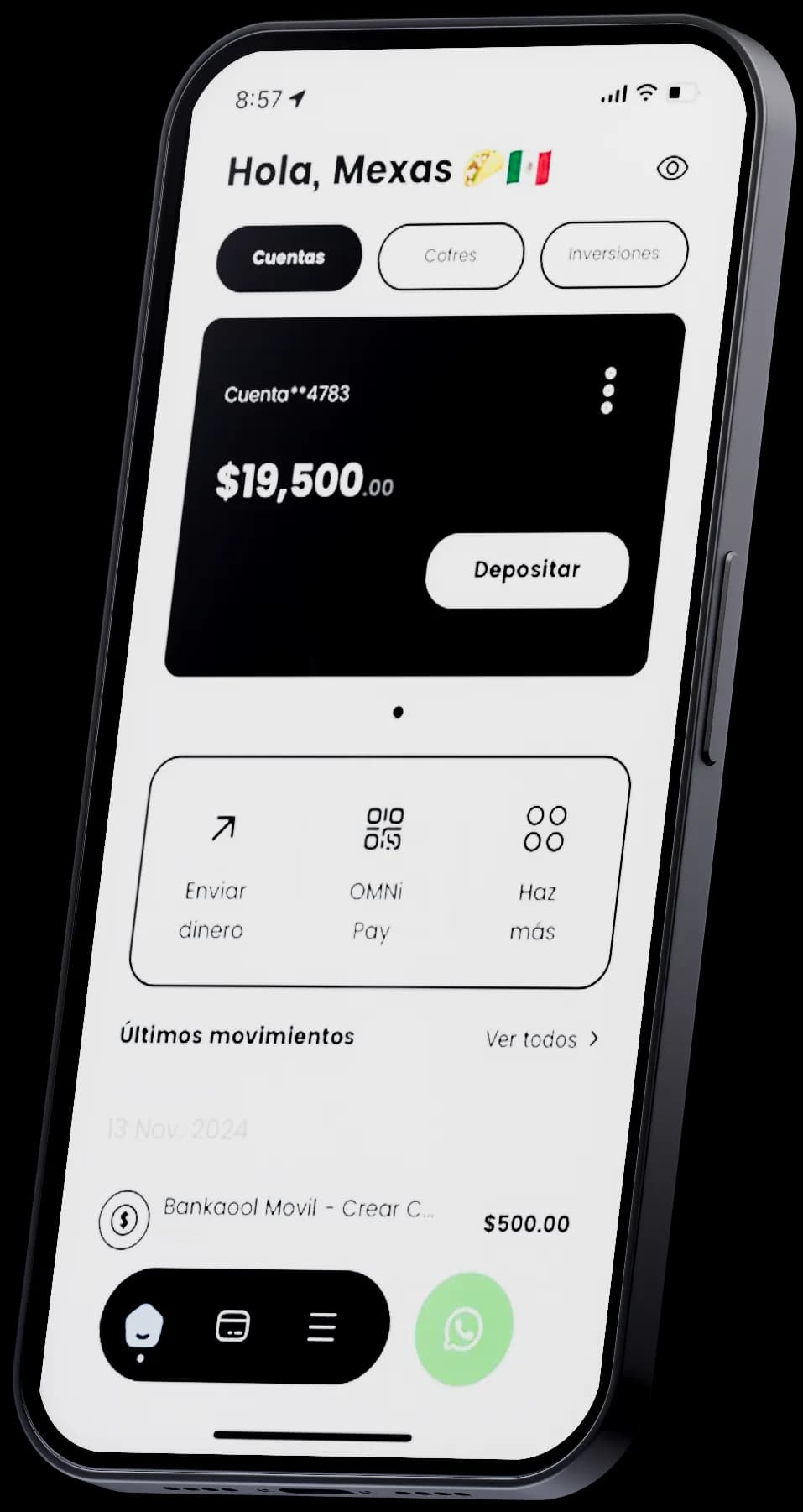 App de Bankaool en un teléfono
